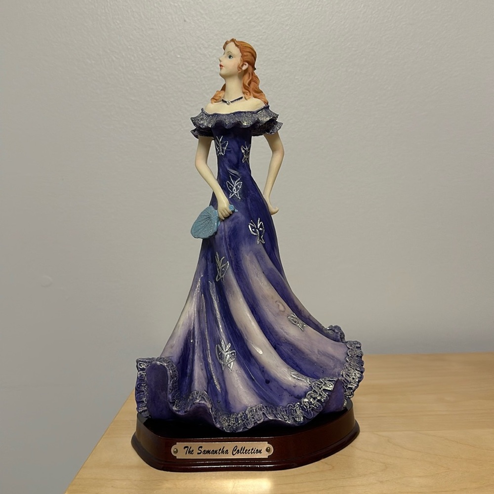 The Samantha Collection Purple Dress w/Silver Butterflies Figurine